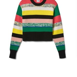 CAbi Multicolor Striped Crew Neck Sweater